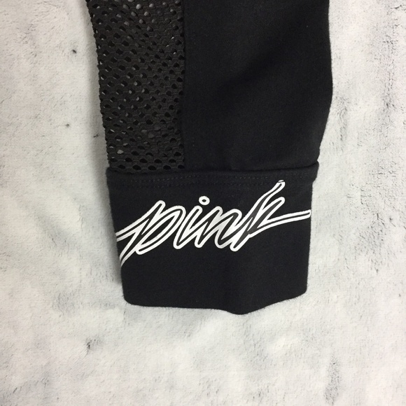 PINK Victorias Secret Leggings Mesh Calf Black - Picture 6 of 13